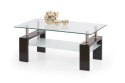 Halmar ława DIANA INTRO prostokątna wenge MDF laminowany szkło transparentny 100x60 z półką Halmar ława DIANA INTRO prostokątna wenge MDF laminowany szkło transparentny 100x60 z półką