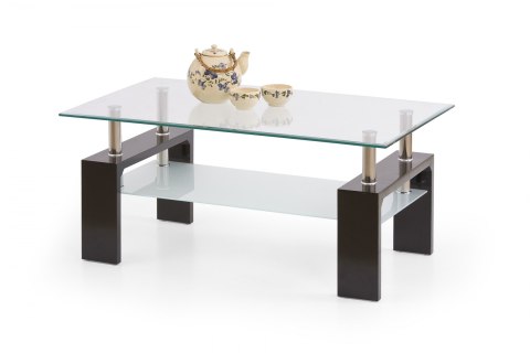Halmar ława DIANA INTRO prostokątna wenge MDF laminowany szkło transparentny 100x60 z półką Halmar ława DIANA INTRO prostokątna wenge MDF laminowany szkło transparentny 100x60 z półką