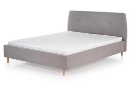 HALMAR łóżko dwuosobowe DORIS tapicerka tkanina popiel, drewno lite Olcha 160x200