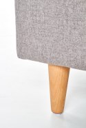 HALMAR łóżko dwuosobowe DORIS tapicerka tkanina popiel, drewno lite Olcha 160x200
