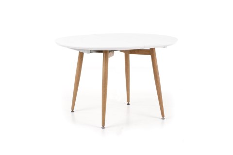HALMAR stół EDWARD rozkładany biały / dąb san remo MDF lakierowany MDF laminowany nogi stal malowana Dąb san remo 120-200x100 HALMAR stół EDWARD rozkładany biały / dąb san remo MDF lakierowany MDF laminowany nogi stal malowana Dąb san remo 120-200x100