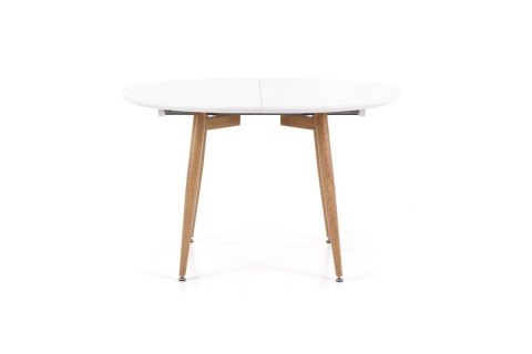 HALMAR stół EDWARD rozkładany biały / dąb san remo MDF lakierowany MDF laminowany nogi stal malowana Dąb san remo 120-200x100 HALMAR stół EDWARD rozkładany biały / dąb san remo MDF lakierowany MDF laminowany nogi stal malowana Dąb san remo 120-200x100