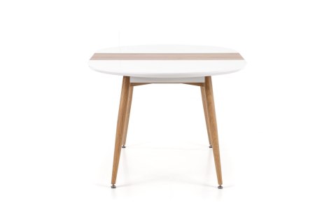 HALMAR stół EDWARD rozkładany biały / dąb san remo MDF lakierowany MDF laminowany nogi stal malowana Dąb san remo 120-200x100 HALMAR stół EDWARD rozkładany biały / dąb san remo MDF lakierowany MDF laminowany nogi stal malowana Dąb san remo 120-200x100