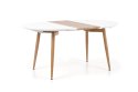 HALMAR stół EDWARD rozkładany biały / dąb san remo MDF lakierowany MDF laminowany nogi stal malowana Dąb san remo 120-200x100 HALMAR stół EDWARD rozkładany biały / dąb san remo MDF lakierowany MDF laminowany nogi stal malowana Dąb san remo 120-200x100