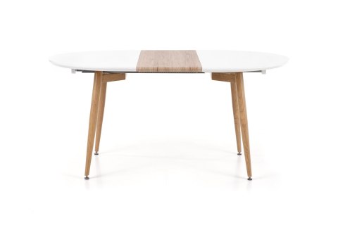 HALMAR stół EDWARD rozkładany biały / dąb san remo MDF lakierowany MDF laminowany nogi stal malowana Dąb san remo 120-200x100 HALMAR stół EDWARD rozkładany biały / dąb san remo MDF lakierowany MDF laminowany nogi stal malowana Dąb san remo 120-200x100