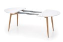 Halmar EDWARD stół rozkładany 120-200x100 nogi stal nierdzewna dąb miodowy / biały blat MDF lakierowany