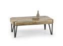 ŁAWA PROSTOKĄTNA EMILY Halmar MDF laminowany DĄB DZIKI / NOGI stal malowana proszkowo CZARNE 110x60 ŁAWA PROSTOKĄTNA EMILY Halmar MDF laminowany DĄB DZIKI / NOGI stal malowana proszkowo CZARNE 110x60