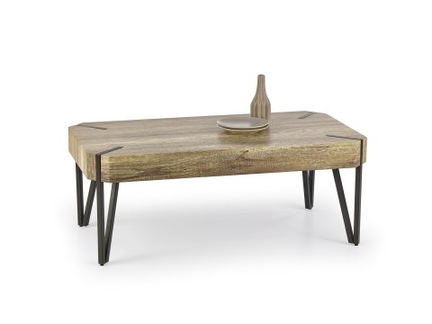ŁAWA PROSTOKĄTNA EMILY Halmar MDF laminowany DĄB DZIKI / NOGI stal malowana proszkowo CZARNE 110x60 ŁAWA PROSTOKĄTNA EMILY Halmar MDF laminowany DĄB DZIKI / NOGI stal malowana proszkowo CZARNE 110x60