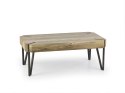 ŁAWA PROSTOKĄTNA EMILY Halmar MDF laminowany DĄB DZIKI / NOGI stal malowana proszkowo CZARNE 110x60 ŁAWA PROSTOKĄTNA EMILY Halmar MDF laminowany DĄB DZIKI / NOGI stal malowana proszkowo CZARNE 110x60