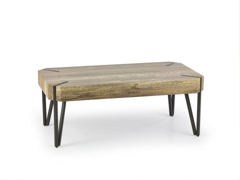 ŁAWA PROSTOKĄTNA EMILY Halmar MDF laminowany DĄB DZIKI / NOGI stal malowana proszkowo CZARNE 110x60 ŁAWA PROSTOKĄTNA EMILY Halmar MDF laminowany DĄB DZIKI / NOGI stal malowana proszkowo CZARNE 110x60