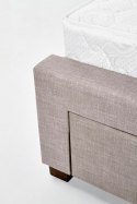 Halmar łóżko EVORA 160x200 cm beżowy tkanina lite drewno orzech z szufladami