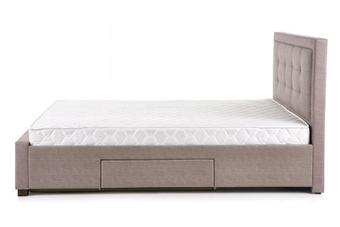 Halmar łóżko EVORA 160x200 cm beżowy tkanina lite drewno orzech z szufladami Halmar łóżko EVORA 160x200 cm beżowy tkanina lite drewno orzech z szufladami