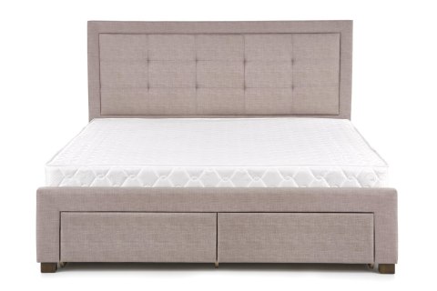 Halmar łóżko EVORA 160x200 cm beżowy tkanina lite drewno orzech z szufladami Halmar łóżko EVORA 160x200 cm beżowy tkanina lite drewno orzech z szufladami