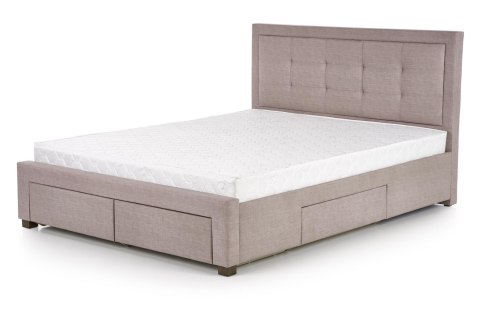 Halmar łóżko EVORA 160x200 cm beżowy tkanina lite drewno orzech z szufladami Halmar łóżko EVORA 160x200 cm beżowy tkanina lite drewno orzech z szufladami