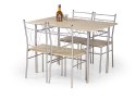 HALMAR FAUST zestaw stół + 4 krzesła MDF laminowany dąb sonoma stal malowana proszkowo HALMAR FAUST zestaw stół + 4 krzesła MDF laminowany dąb sonoma stal malowana proszkowo