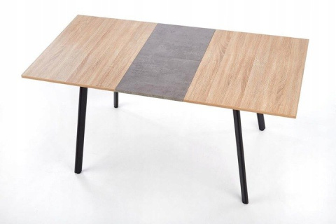 Halmar stół prostokątny rozkładany ALBON MDF fornir dąb sonoma/popielaty, nogi stal malowana proszkowo czarny 120-160x80 Halmar stół prostokątny rozkładany ALBON MDF fornir dąb sonoma/popielaty, nogi stal malowana proszkowo czarny 120-160x80
