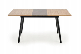 Halmar stół prostokątny rozkładany ALBON MDF fornir dąb sonoma/popielaty, nogi stal malowana proszkowo czarny 120-160x80
