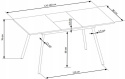 Halmar stół prostokątny rozkładany ALBON MDF fornir dąb sonoma/popielaty, nogi stal malowana proszkowo czarny 120-160x80