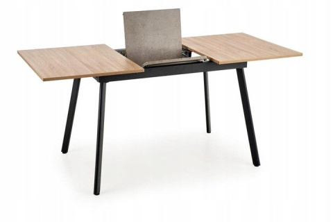 Halmar stół prostokątny rozkładany ALBON MDF fornir dąb sonoma/popielaty, nogi stal malowana proszkowo czarny 120-160x80 Halmar stół prostokątny rozkładany ALBON MDF fornir dąb sonoma/popielaty, nogi stal malowana proszkowo czarny 120-160x80