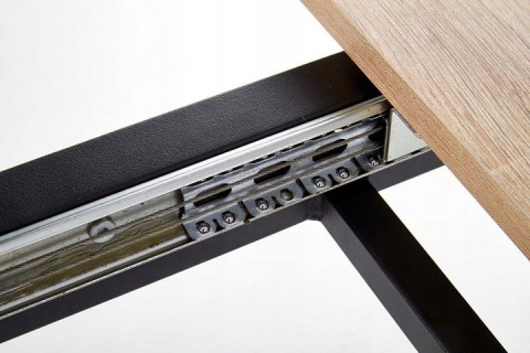 Halmar stół prostokątny rozkładany ALBON MDF fornir dąb sonoma/popielaty, nogi stal malowana proszkowo czarny 120-160x80 Halmar stół prostokątny rozkładany ALBON MDF fornir dąb sonoma/popielaty, nogi stal malowana proszkowo czarny 120-160x80