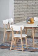 Halmar BUGGI krzesło drewniane naturalny / biały