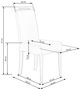 Halmar CLARION krzesło do jadalni drewniane Grafitowe/Szare tap: RIVIERA 91