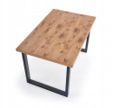 Halmar HORUS stół rozkładany 126-206 prostokątny Dąb płyta fornirowana obrzeża lite drewno, podstawa Czarna metal
