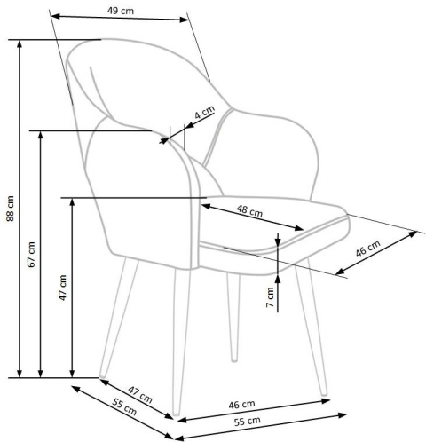 Halmar K364 krzesło Ciemno zielone tkanina velvet stelaż metal Czarny Halmar K364 krzesło Ciemno zielone tkanina velvet stelaż metal Czarny
