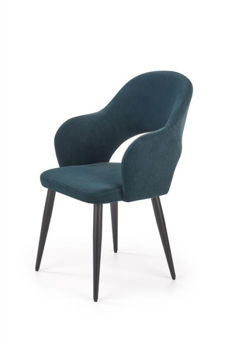 Halmar K364 krzesło Ciemno zielone tkanina velvet stelaż metal Czarny Halmar K364 krzesło Ciemno zielone tkanina velvet stelaż metal Czarny