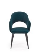 Halmar K364 krzesło Ciemno zielone tkanina velvet stelaż metal Czarny
