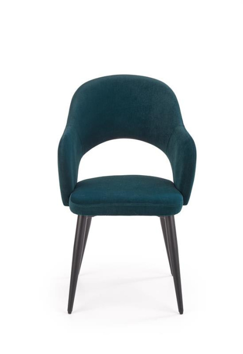 Halmar K364 krzesło Ciemno zielone tkanina velvet stelaż metal Czarny Halmar K364 krzesło Ciemno zielone tkanina velvet stelaż metal Czarny