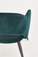 Halmar K364 krzesło Ciemno zielone tkanina velvet stelaż metal Czarny Halmar K364 krzesło Ciemno zielone tkanina velvet stelaż metal Czarny