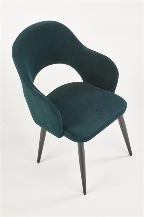 Halmar K364 krzesło Ciemno zielone tkanina velvet stelaż metal Czarny Halmar K364 krzesło Ciemno zielone tkanina velvet stelaż metal Czarny