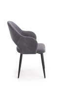 HALMAR K364 krzesło Popiel tkanina velvet/stelaż stal Czarny HALMAR K364 krzesło Popiel tkanina velvet/stelaż stal Czarny