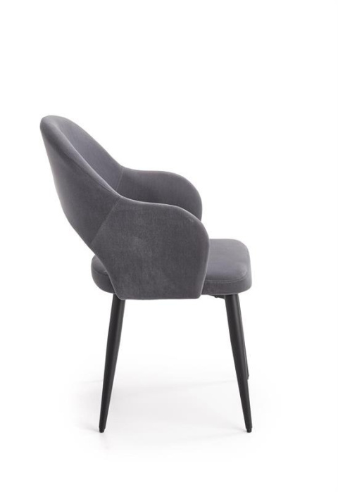HALMAR K364 krzesło Popiel tkanina velvet/stelaż stal Czarny HALMAR K364 krzesło Popiel tkanina velvet/stelaż stal Czarny