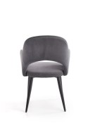 HALMAR K364 krzesło Popiel tkanina velvet/stelaż stal Czarny HALMAR K364 krzesło Popiel tkanina velvet/stelaż stal Czarny