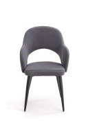 HALMAR K364 krzesło Popiel tkanina velvet/stelaż stal Czarny HALMAR K364 krzesło Popiel tkanina velvet/stelaż stal Czarny