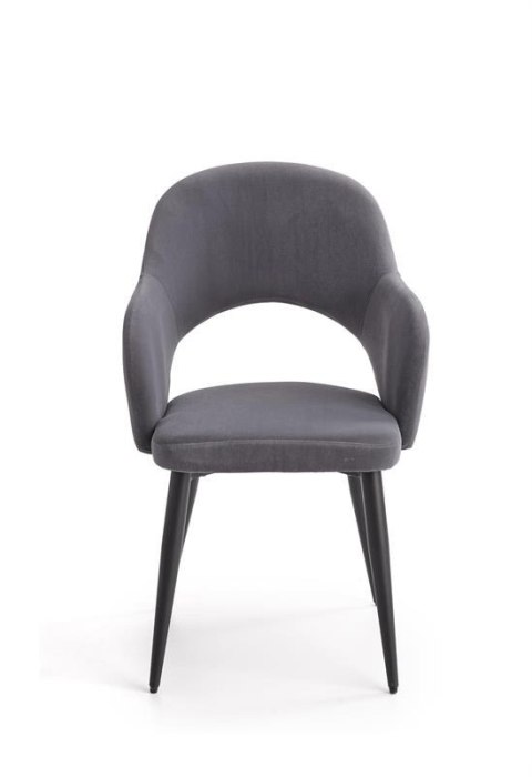 HALMAR K364 krzesło Popiel tkanina velvet/stelaż stal Czarny HALMAR K364 krzesło Popiel tkanina velvet/stelaż stal Czarny