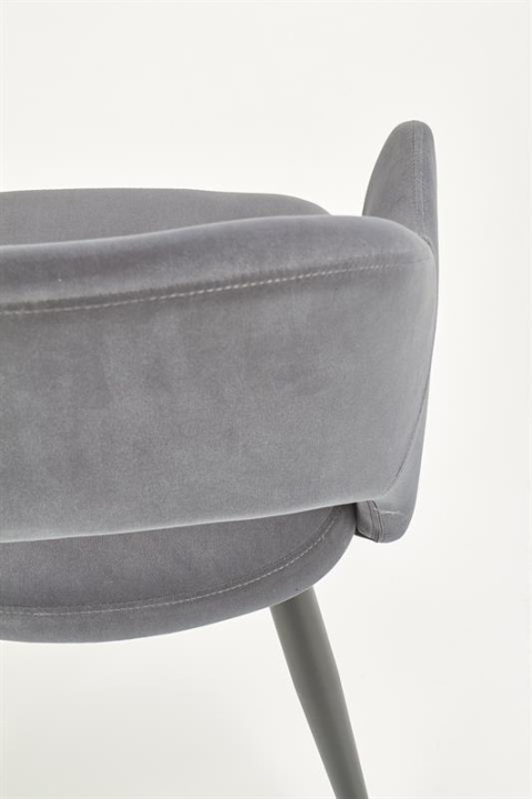 HALMAR K364 krzesło Popiel tkanina velvet/stelaż stal Czarny HALMAR K364 krzesło Popiel tkanina velvet/stelaż stal Czarny
