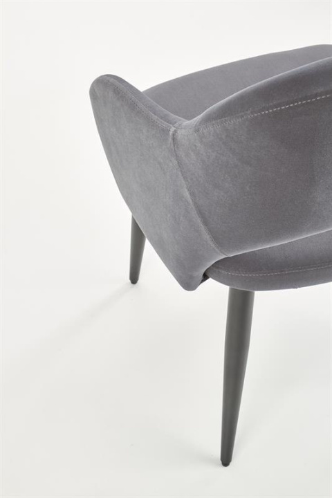 HALMAR K364 krzesło Popiel tkanina velvet/stelaż stal Czarny HALMAR K364 krzesło Popiel tkanina velvet/stelaż stal Czarny