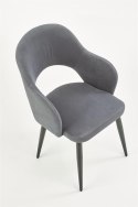 HALMAR K364 krzesło Popiel tkanina velvet/stelaż stal Czarny HALMAR K364 krzesło Popiel tkanina velvet/stelaż stal Czarny