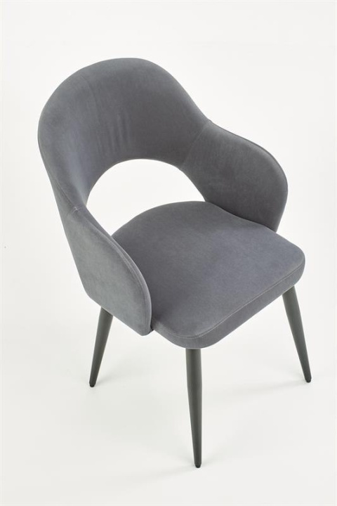 HALMAR K364 krzesło Popiel tkanina velvet/stelaż stal Czarny HALMAR K364 krzesło Popiel tkanina velvet/stelaż stal Czarny