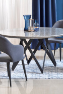 HALMAR K364 krzesło Popiel tkanina velvet/stelaż stal Czarny HALMAR K364 krzesło Popiel tkanina velvet/stelaż stal Czarny