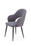 HALMAR K364 krzesło Popiel tkanina velvet/stelaż stal Czarny HALMAR K364 krzesło Popiel tkanina velvet/stelaż stal Czarny