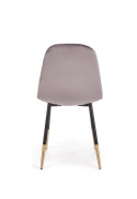 Halmar K379 krzesło do jadalni Popielate tkanina velvet/stelaż metal Czarny+Złoty Halmar K379 krzesło do jadalni Popielate tkanina velvet/stelaż metal Czarny+Złoty
