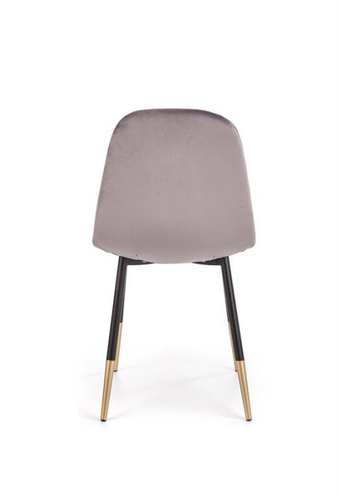 Halmar K379 krzesło do jadalni Popielate tkanina velvet/stelaż metal Czarny+Złoty Halmar K379 krzesło do jadalni Popielate tkanina velvet/stelaż metal Czarny+Złoty