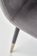 Halmar K379 krzesło do jadalni Popielate tkanina velvet/stelaż metal Czarny+Złoty Halmar K379 krzesło do jadalni Popielate tkanina velvet/stelaż metal Czarny+Złoty