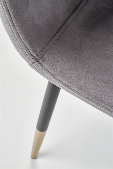 Halmar K379 krzesło do jadalni Popielate tkanina velvet/stelaż metal Czarny+Złoty Halmar K379 krzesło do jadalni Popielate tkanina velvet/stelaż metal Czarny+Złoty
