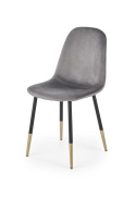 Halmar K379 krzesło do jadalni Popielate tkanina velvet/stelaż metal Czarny+Złoty Halmar K379 krzesło do jadalni Popielate tkanina velvet/stelaż metal Czarny+Złoty