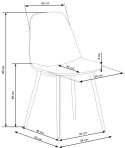 Halmar K387 krzesło Popielate tkanina sztruks/stelaż metal Czarny Halmar K387 krzesło Popielate tkanina sztruks/stelaż metal Czarny